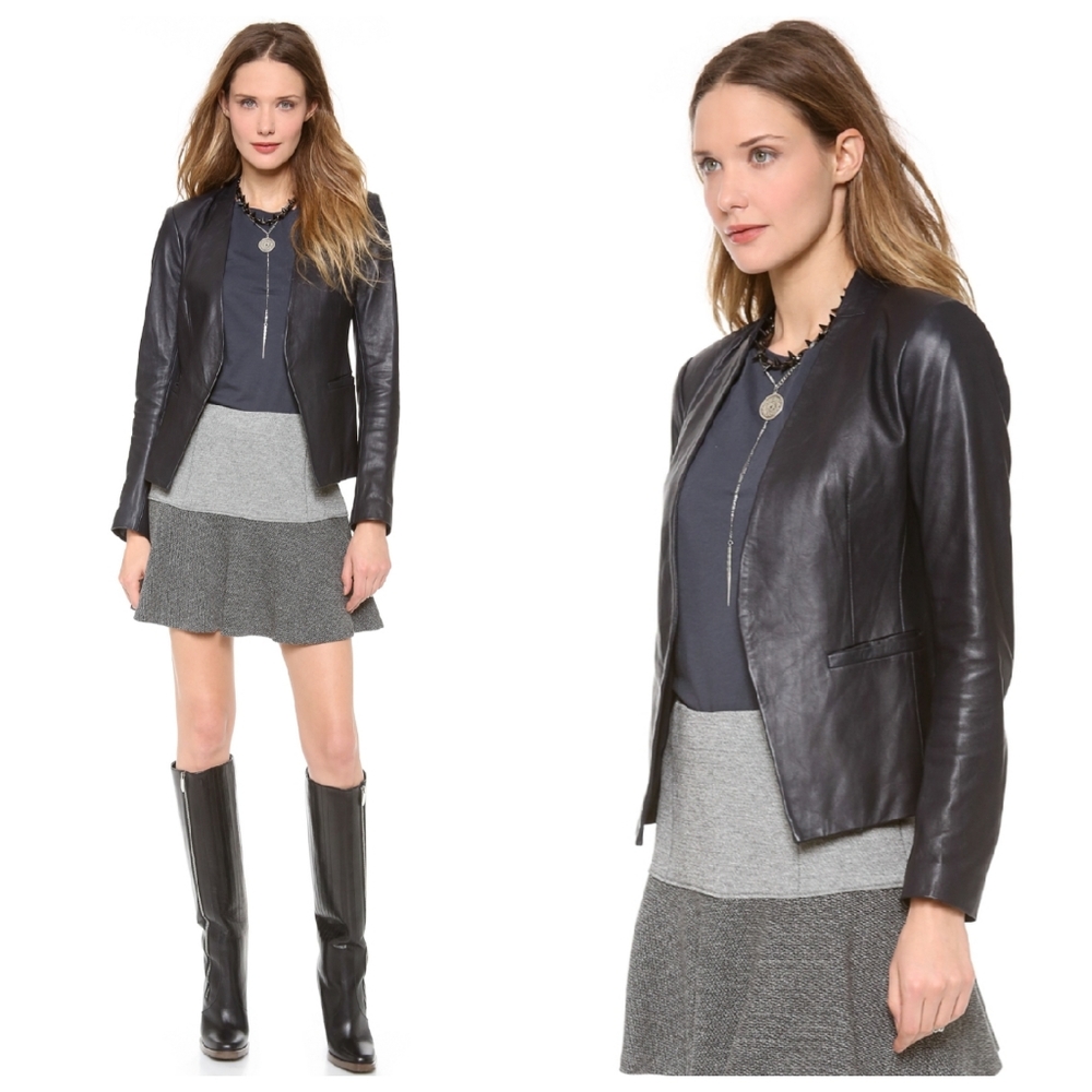 Theory Lanai Leather Jacket in Black